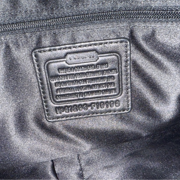 Coach Black Stitched Patent Leather Purse, Double Strap - Picture 10 of 14